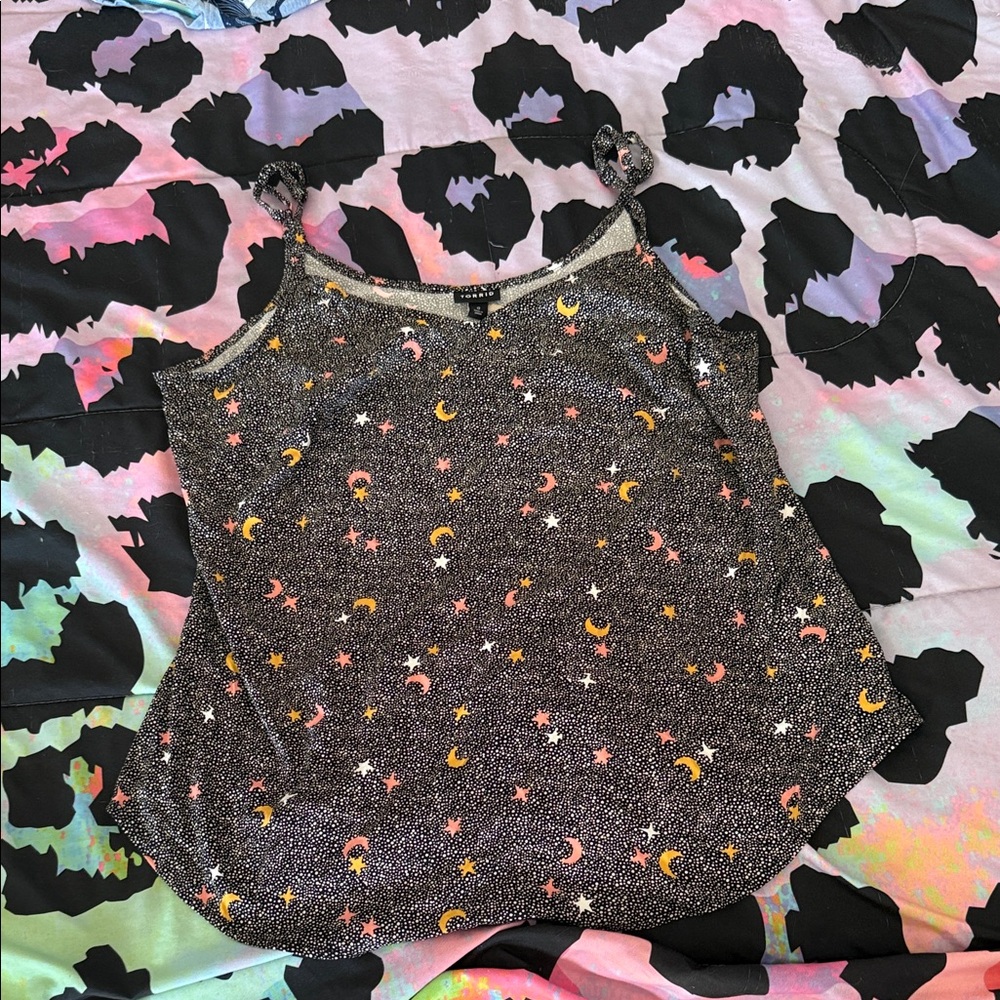 Black Star and Moon Patterned Tank Top torrid